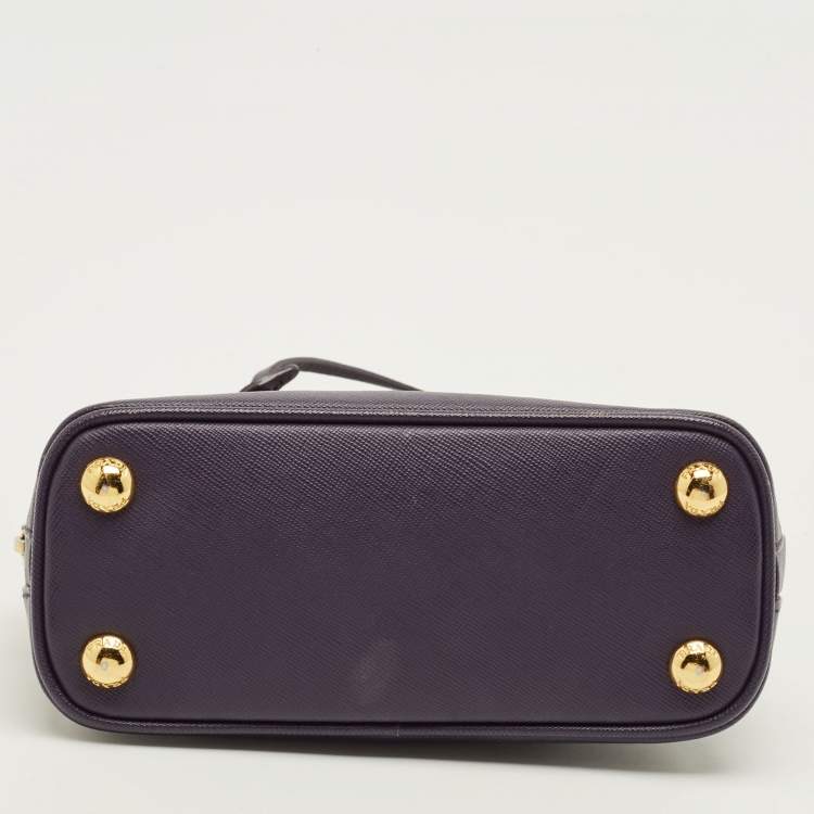 Pre Owned Prada Promenade Mini Purple Saffiano Lux Leather Satchel
