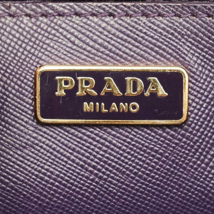 Pre Owned Prada Promenade Mini Purple Saffiano Lux Leather Satchel