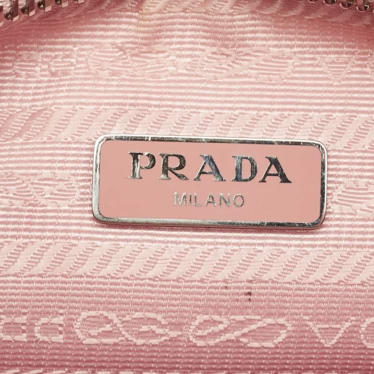 Pre Owned Prada Re-Edition 2005 Light Pink Nylon Shoulder Bag