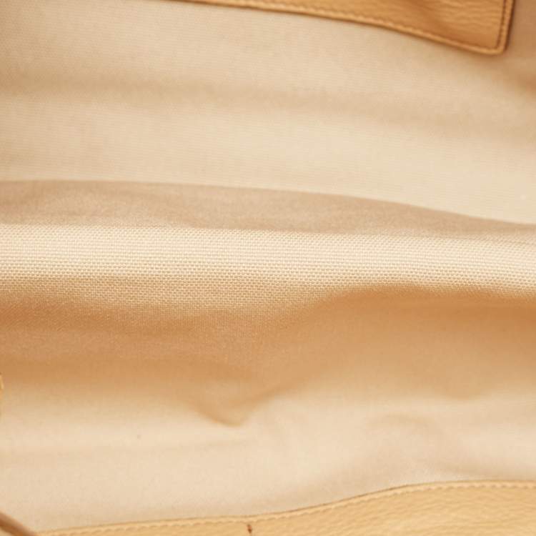 مملوكة مسبقًا Prada Beige Vitello Daino Leather Frame Satchel