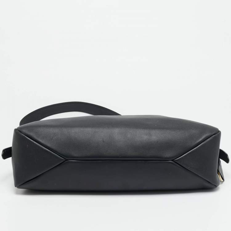 Pre Owned حقيبة كتف برادا إيمي جلد سوداء كبيرة