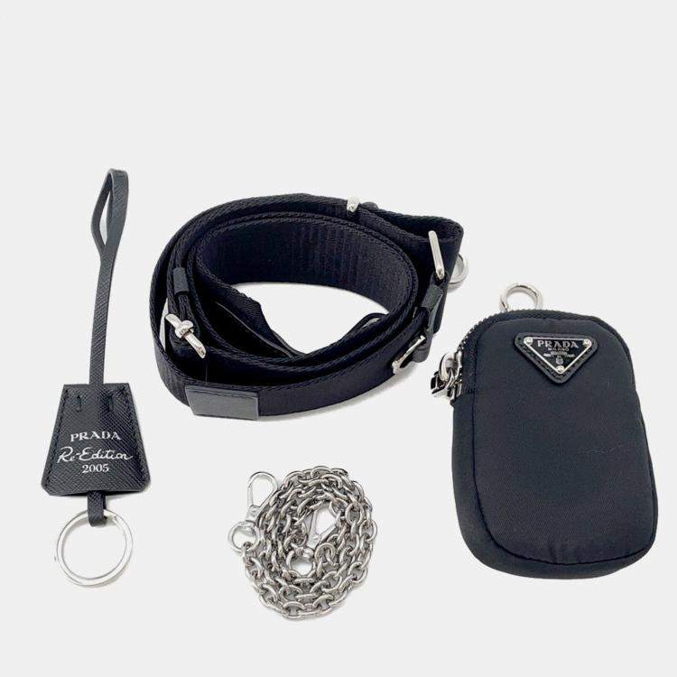 Pre Owned Prada Re-Edition 2005 Re-Nylon Shoulder Bag Black Nylon