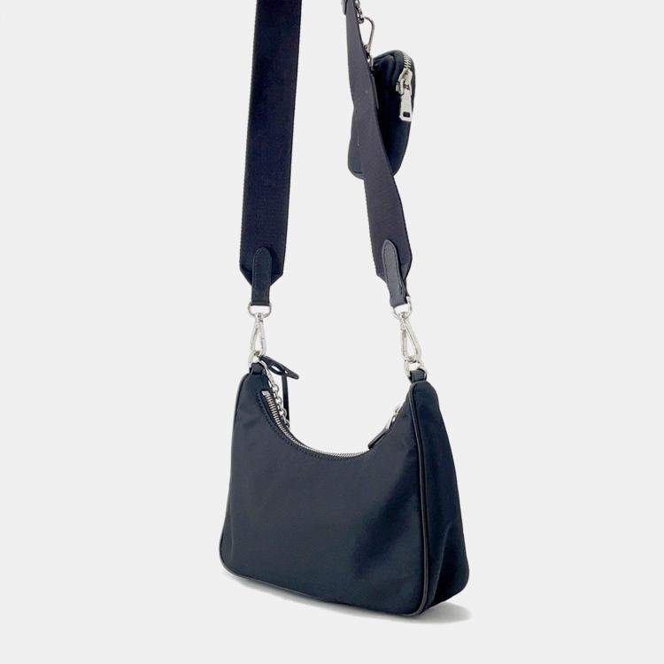 Pre Owned Prada Re-Edition 2005 Re-Nylon Shoulder Bag Black Nylon