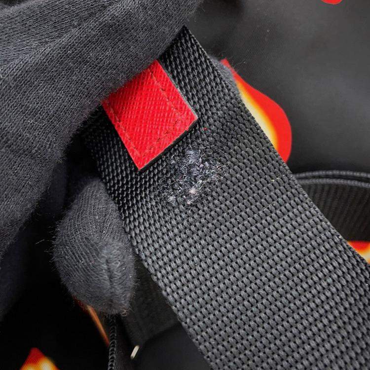 Pre Owned Prada Heart Pattern Backpack Black/Red Nylon