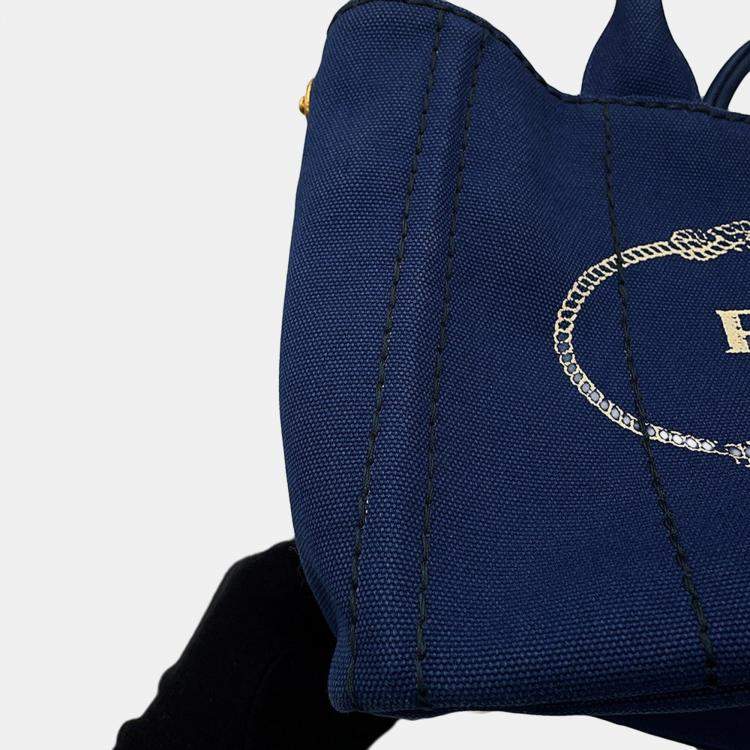 Pre Owned Prada Canapa Blue Canvas