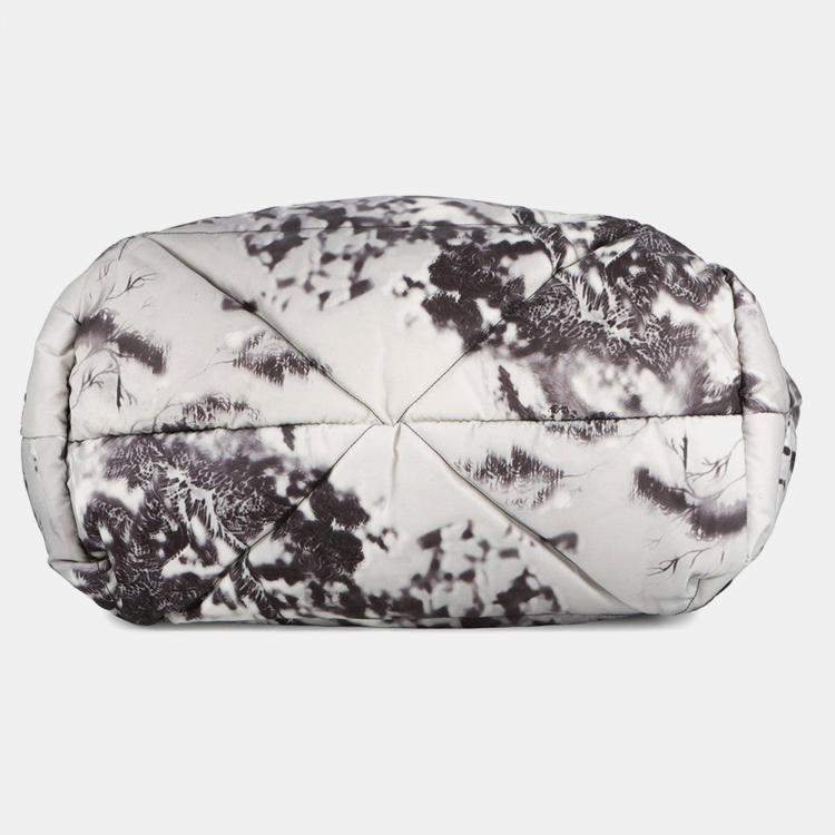 مملوكة مسبقًا Prada Re-Nylon Padded Print Quilted Tote Bag Gray Nylon