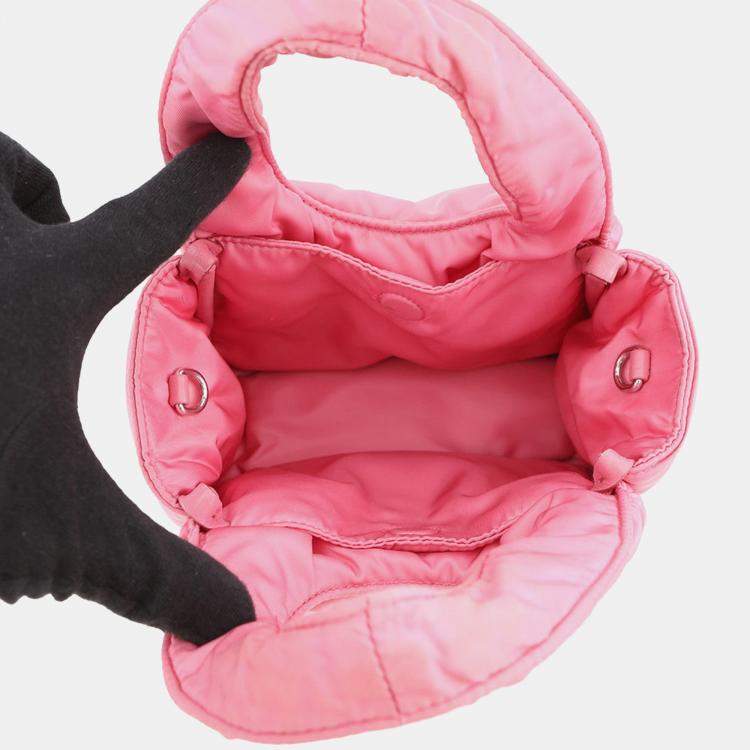 Pre Owned Prada Re-Nylon 2Way Handbag Pink Nylon