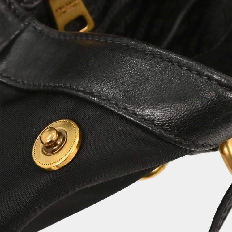 Pre Owned Prada Black Nylon 2way Tote Bag
