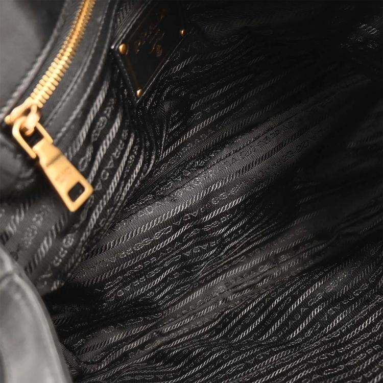 Pre Owned Prada Black Nylon 2way Tote Bag