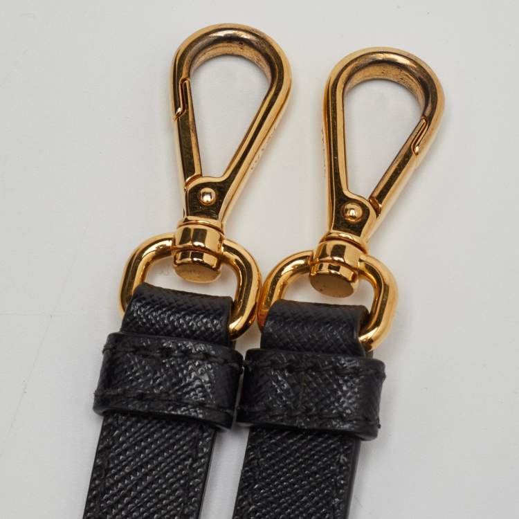 Pre Owned Prada Galleria Medium Black Saffiano Lux Leather Zip Tote