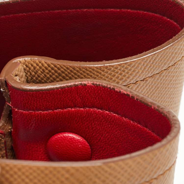 Pre Owned Prada Double Medium Beige Saffiano Cuir Leather Tote