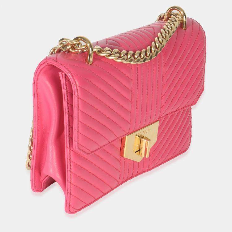 مملوكة مسبقًا Prada Pink Calfskin Turn Lock Chain Flap Bag