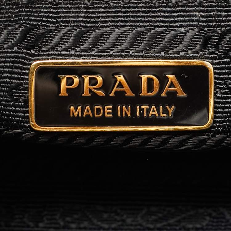 Pre Owned Prada Bonnie Black Leather Crossbody Bag