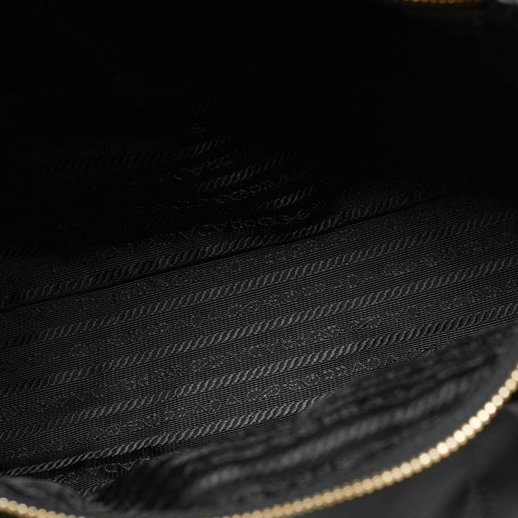 Pre Owned Prada Black Nylon and Saffiano Leather Zip Satchel
