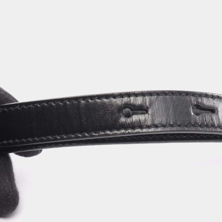 Pre Owned Prada Emblem Box Calf Shoulder Bag Leather Black