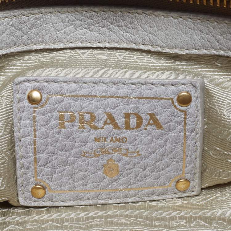 Pre Owned Prada White Ombre Deerskin Leather Croc and Lizard Patchwork Bowler Bag