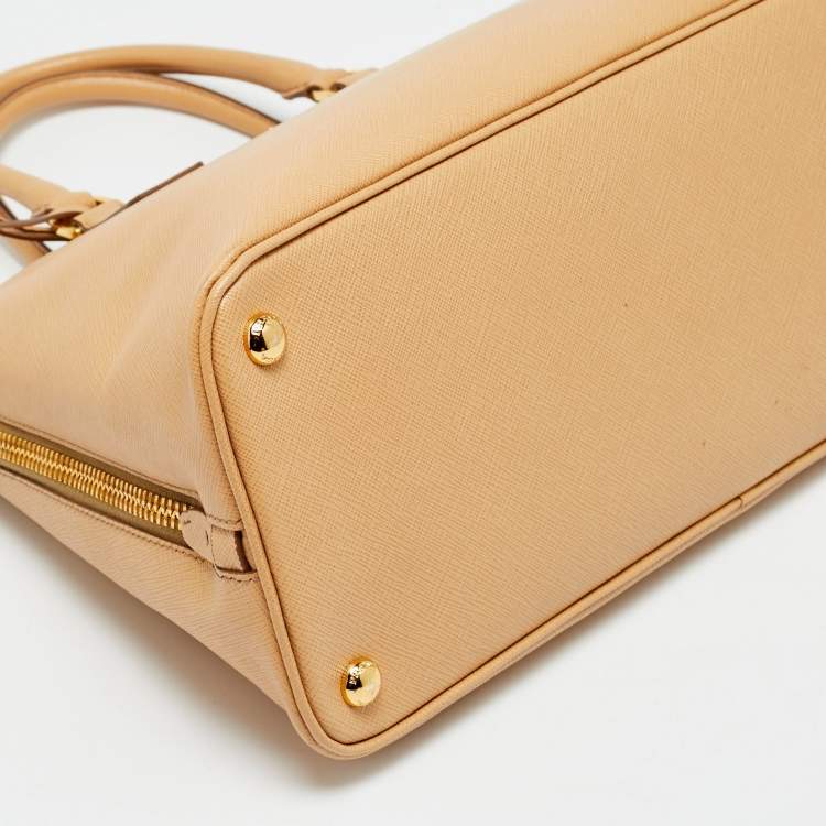 Pre Owned Prada Large Promenade Beige Saffiano Lux Leather Satchel