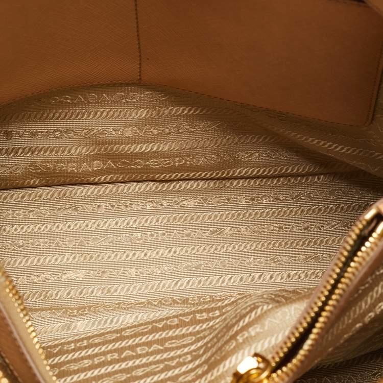 Pre Owned Prada Large Promenade Beige Saffiano Lux Leather Satchel