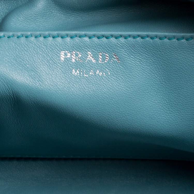 Pre Owned Prada Mint Green/Black Python Bowling Bag