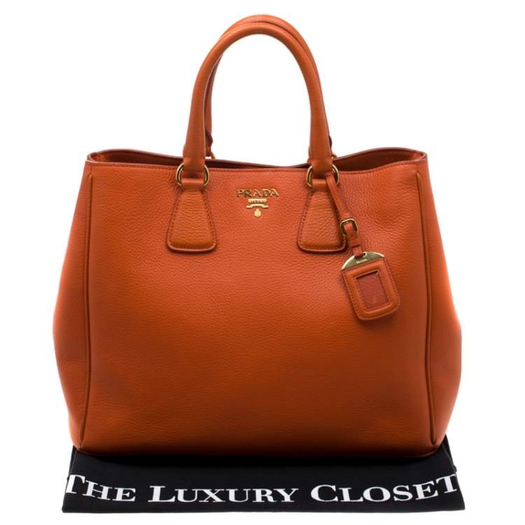 prada orange leather bag