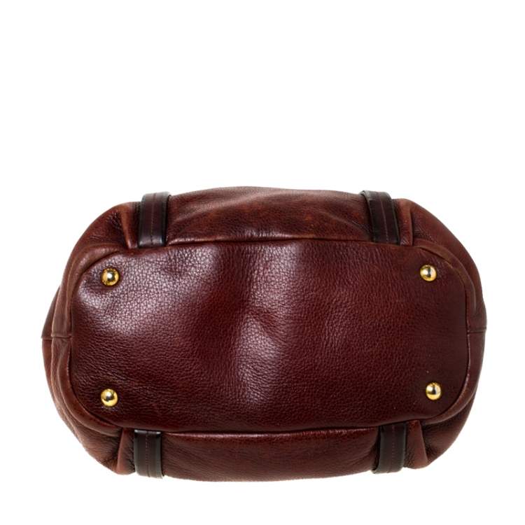 Pre Owned Prada Copper Leather Vitello Daino Hobo 