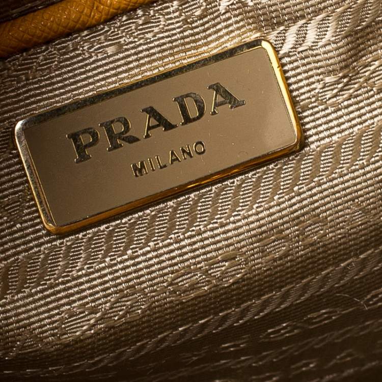 Pre Owned Pada Orange Saffiano Leather Convertible Open Tote