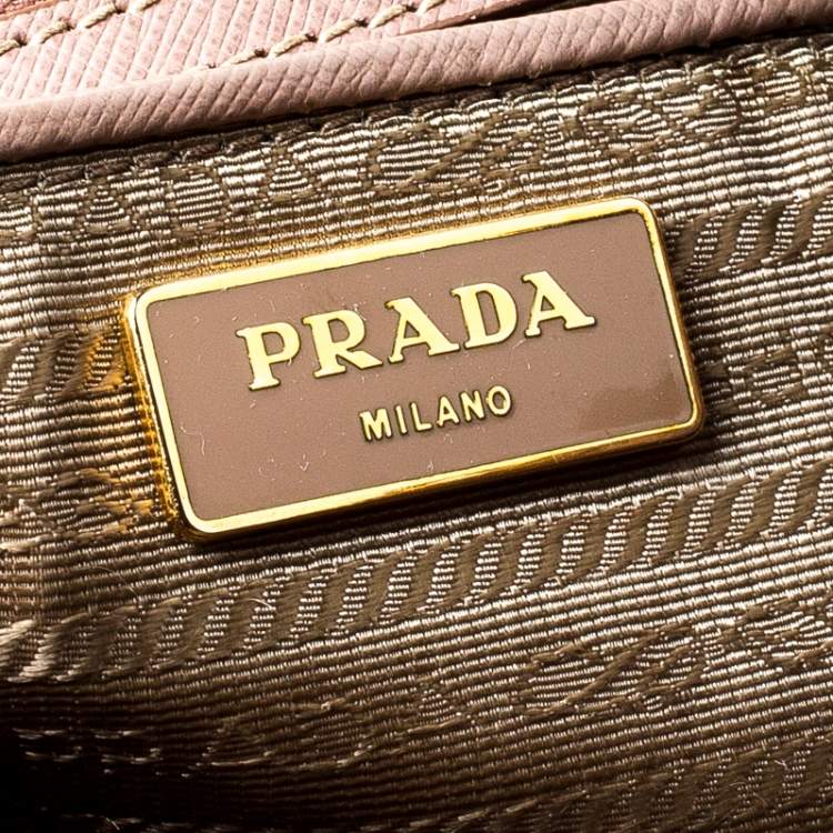 Pre Owned Prada Beige Saffiano Lux Leather Large Double Zip Tote