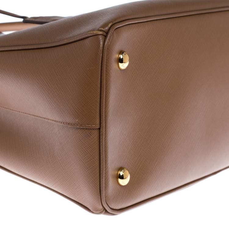 Pre Owned Prada Caramel Saffiano Lux Leather Galleria Tote