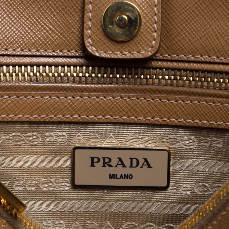 Pre Owned Prada Caramel Saffiano Lux Leather Galleria Tote