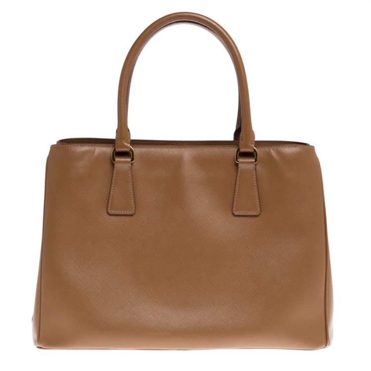 Pre Owned Prada Caramel Saffiano Lux Leather Galleria Tote
