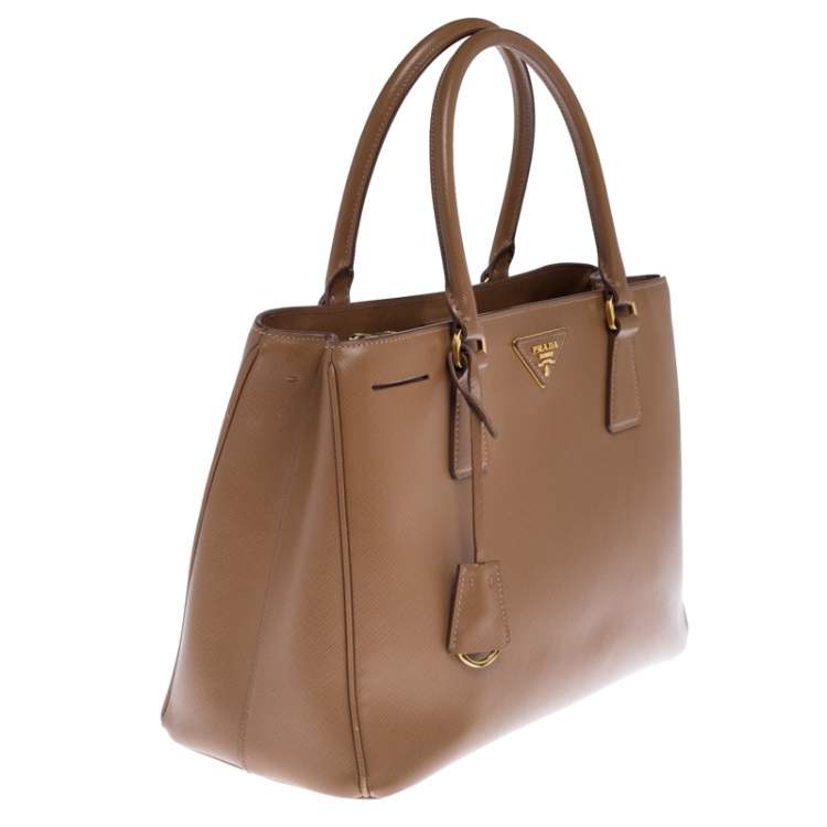 Pre Owned Prada Caramel Saffiano Lux Leather Galleria Tote