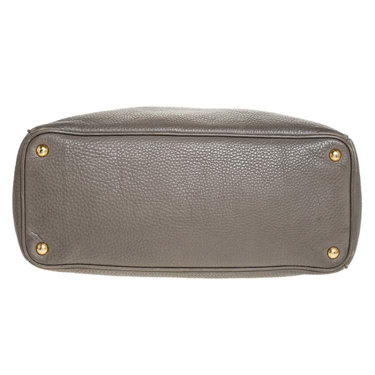 Pre Owned Prada Grey Leather Vitello Daino Tote