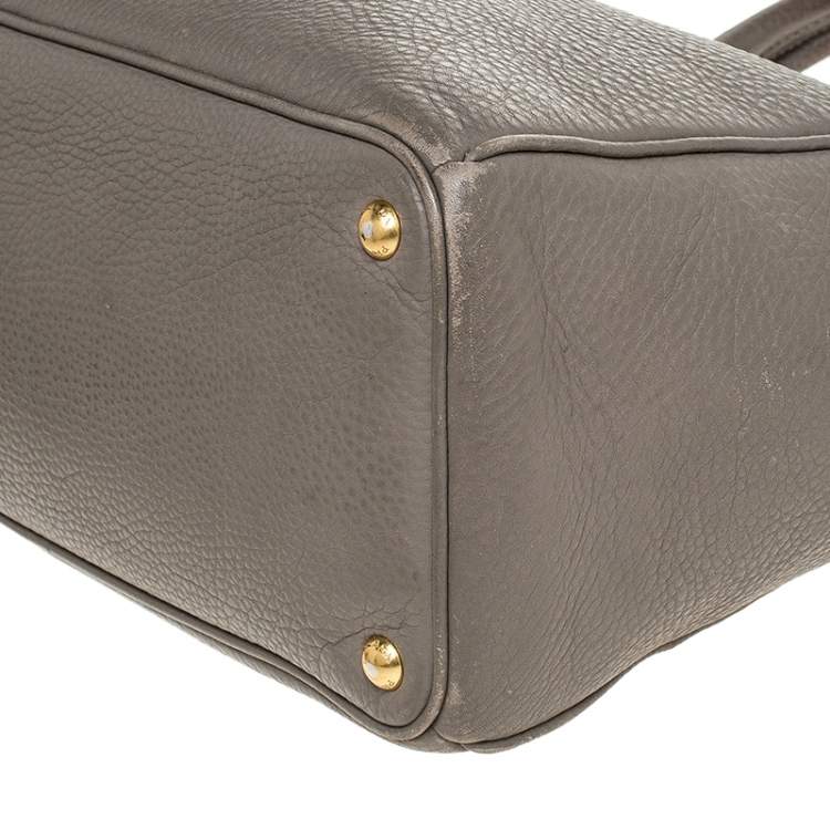 Pre Owned Prada Grey Leather Vitello Daino Tote