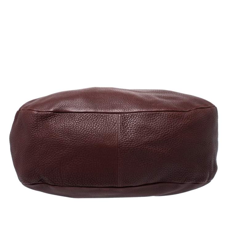 Pre Owned Prada Burgundy Leather Vitello Daino Hobo