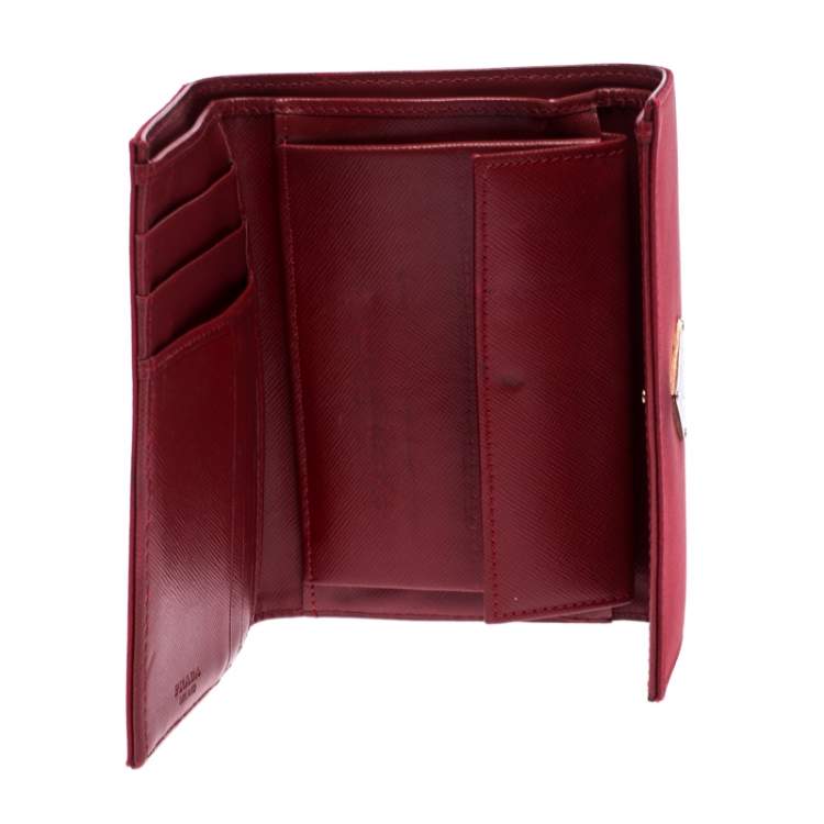 Red Trifold Canvas Wallet