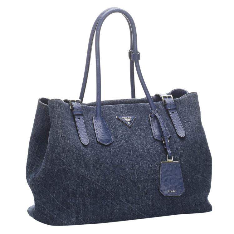 prada denim tote bag
