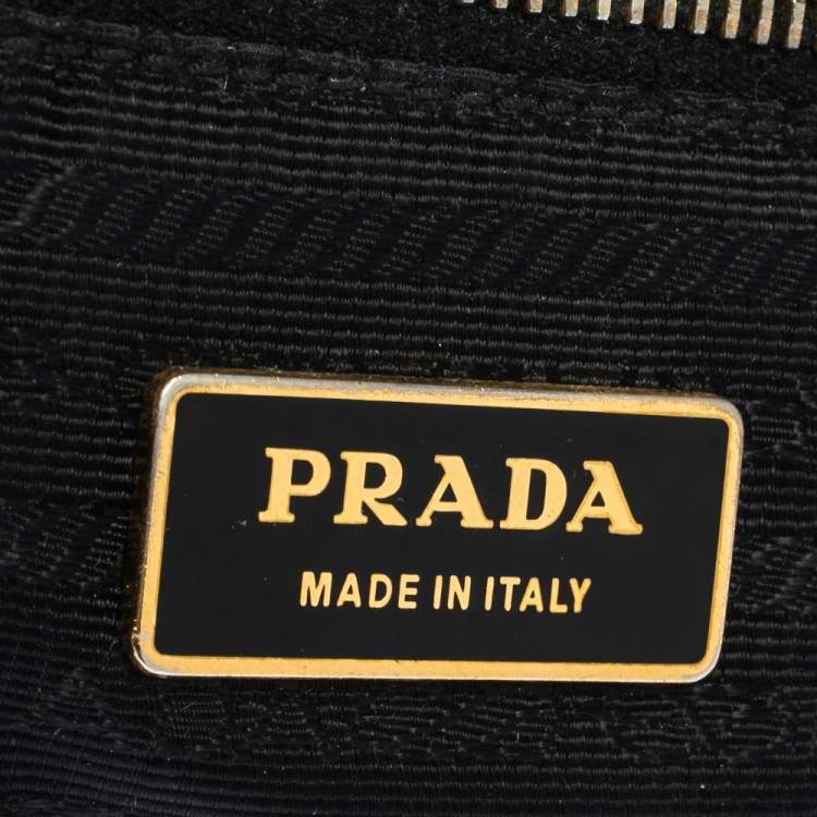 Pre Owned Prada Black Nylon and Patent Leather Hobo