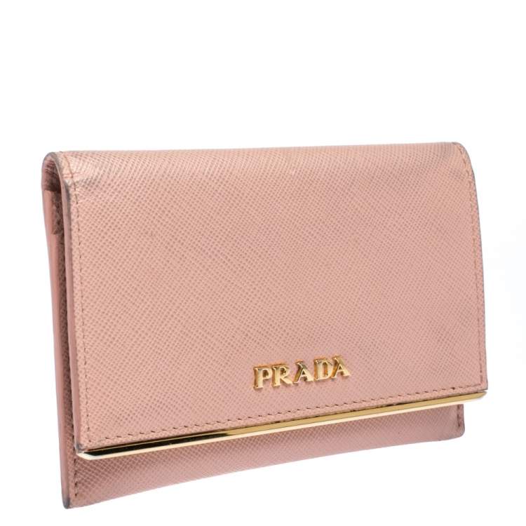 prada saffiano metal card holder