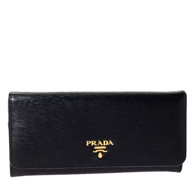 Prada Black Saffiano Lux Leather Wallet