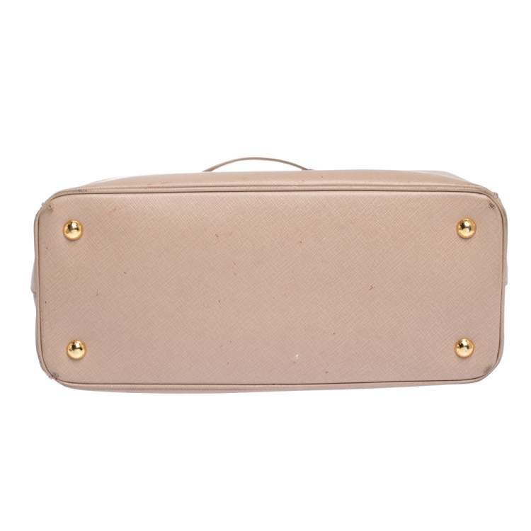 Pre Owned Prada Beige Saffiano Lux Leather Medium Galleria Tote