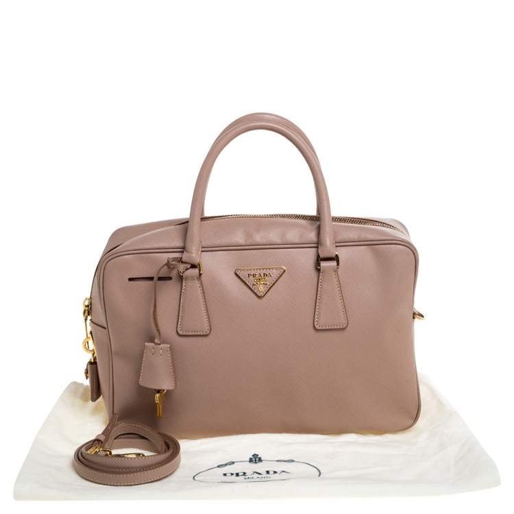 Pre Owned Prada Cammeo Saffiano Lux Leather Bauletto Bag
