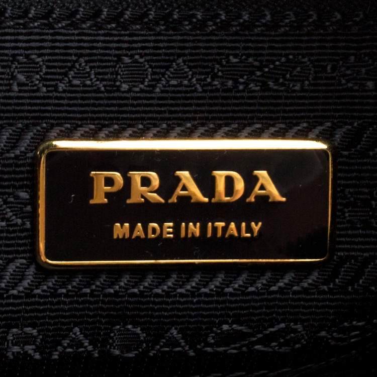 Pre Owned Prada Green Quiltin Nylon and Patent Leather Hobo