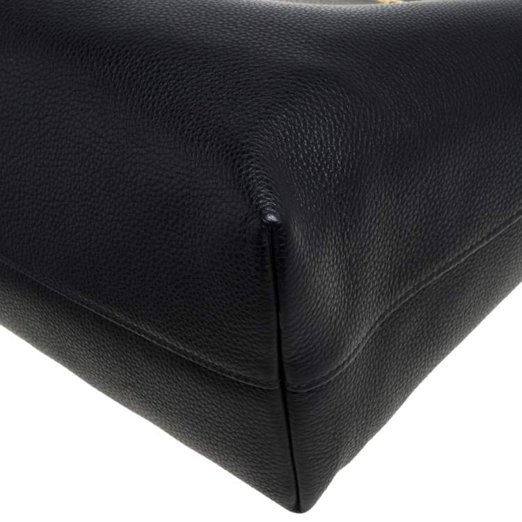 مملوكة مسبقًا Prada Black Vitello Phenix Leather Shopper Tote