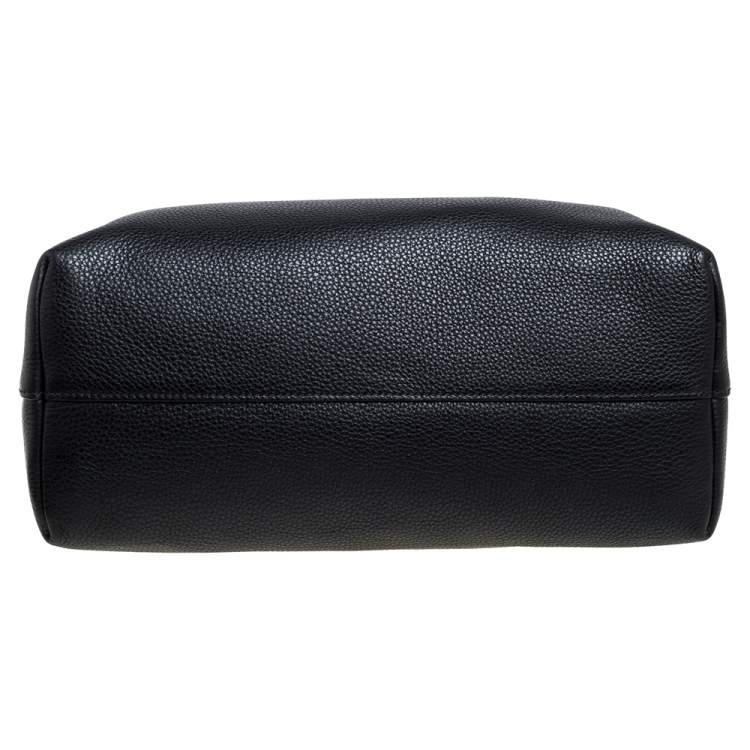 مملوكة مسبقًا Prada Black Vitello Phenix Leather Shopper Tote