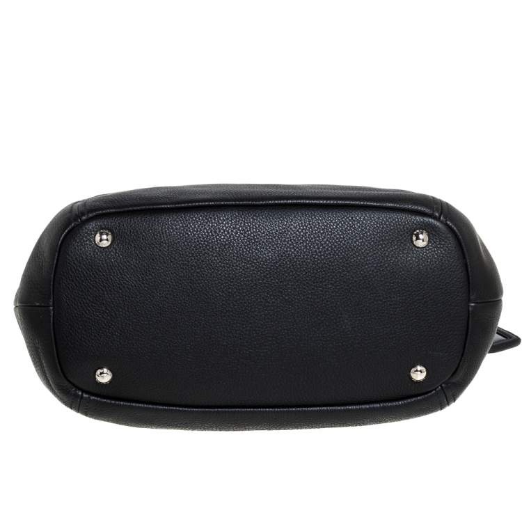 Pre Owned Prada Black Vitello Daino Leather Phenix Hobo