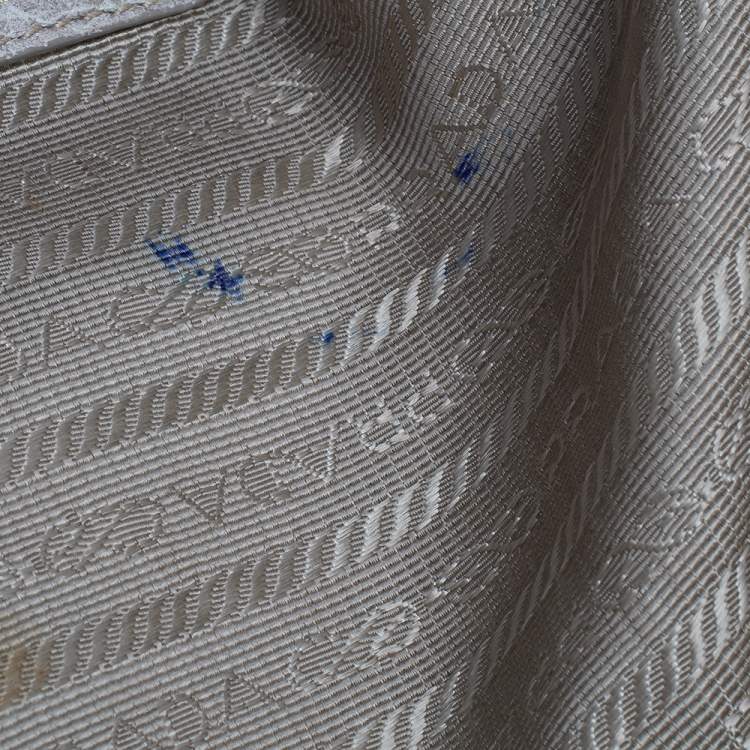 Pre Owned Prada White Ombre Deerskin Leather, Croco and Lizard Trim Patchwork Cervo Bowler Bag