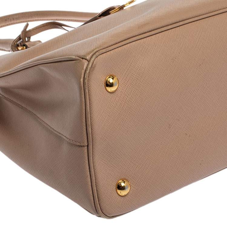 Pre Owned Prada Pink Saffiano Lux Leather Medium Galleria Tote