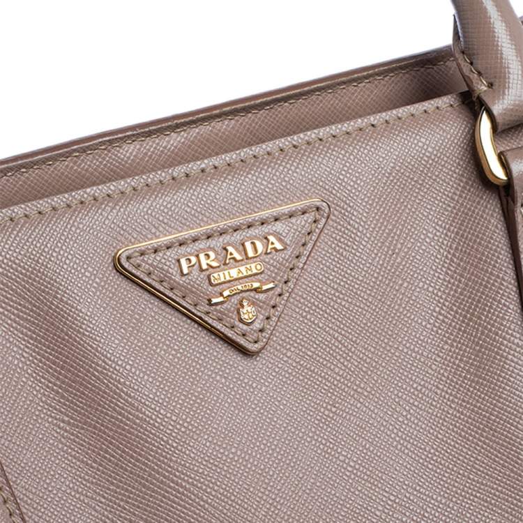 Pre Owned Prada Pink Saffiano Lux Leather Medium Galleria Tote