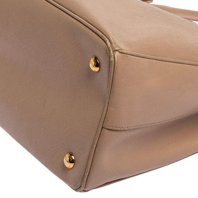 Pre Owned Prada Pink Saffiano Lux Leather Medium Galleria Tote