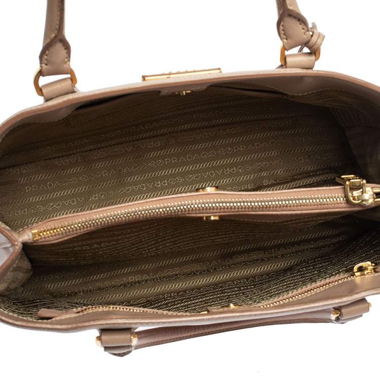 Pre Owned Prada Pink Saffiano Lux Leather Medium Galleria Tote